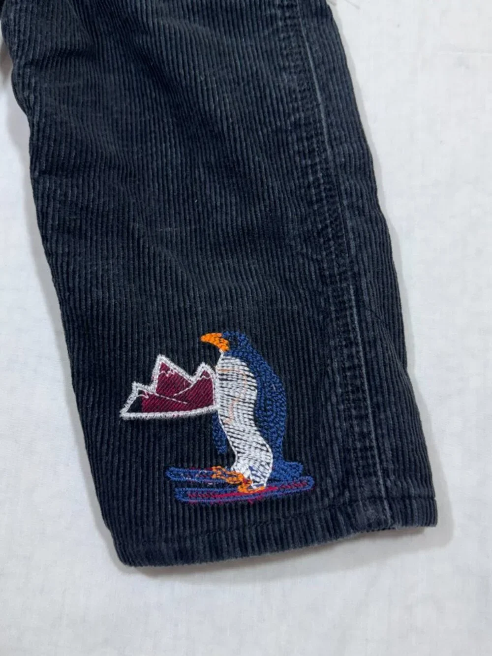 OshKosh Boys Corduroy Overalls size 18M Black Penguin Toddler Pants